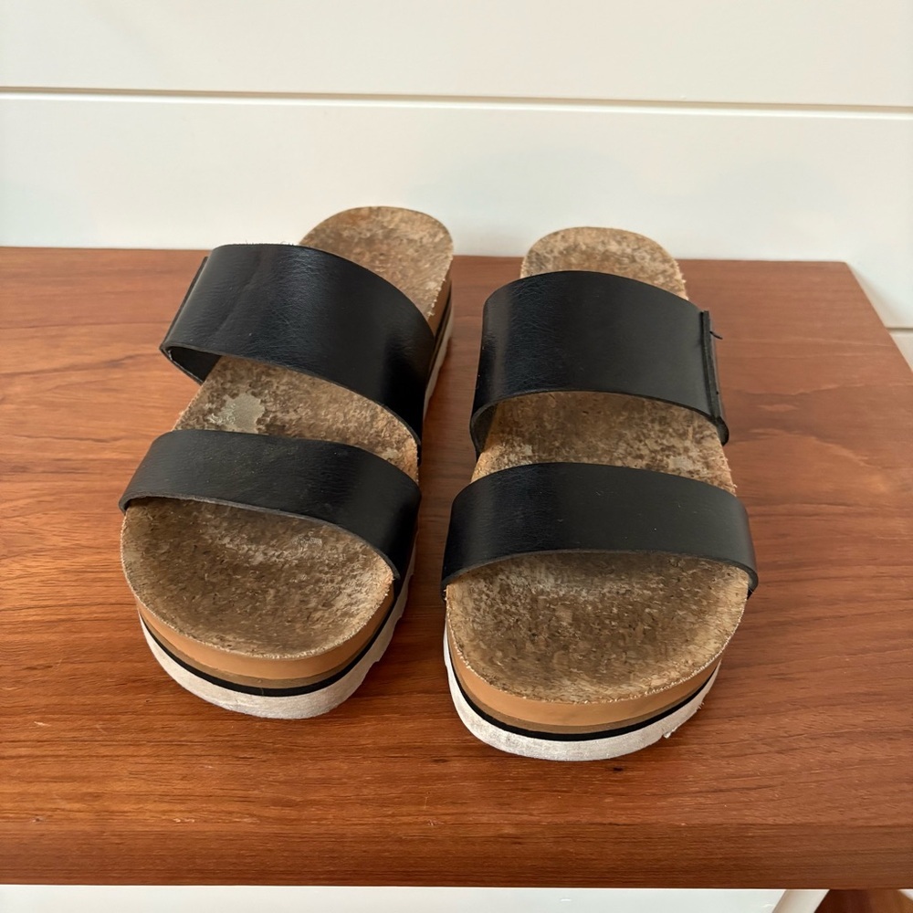 REEF Women's Cushion Vista Hi Platform Sandals Black  Vegan Leather Size 8 Comfy - Picture 3 of 6
